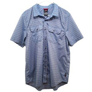 Gerry Men's Button Down Shirt Blue Size Large Hiking - Trail Short Sleeve (S053)